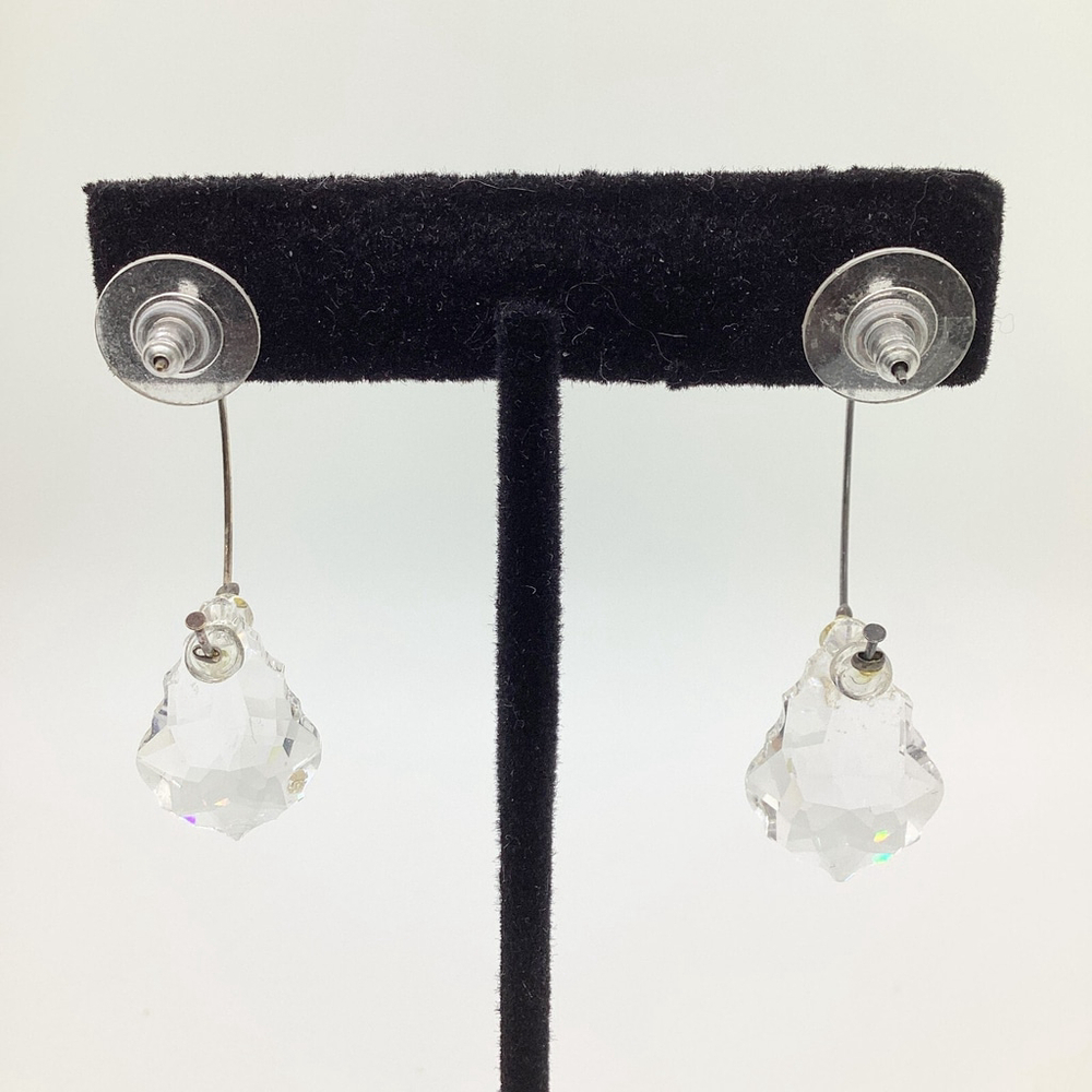 Half Hoop With Sparkly Crystal Pierced Earrings - Picture 5 of 5